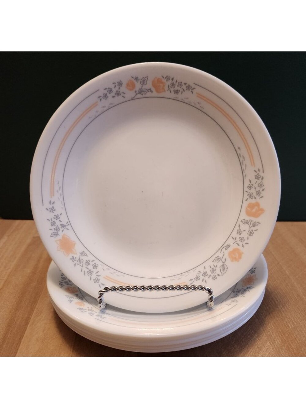 7- Corelle Apricot Grove 6.75" Salad Plates Vintage Dishes
